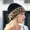 10 Colors Leopard Beanie Women Stretch Knitted Crochet Beanies Winter Hats For Women Warm Lady Messy 1