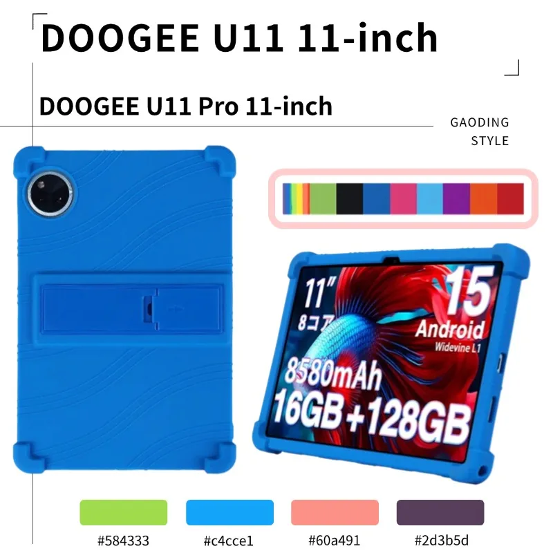 Case for DOOGEE U11 Tablet Protective Cover 11inch Kids Friendly Soft Silicone Adjustable Stand Cover Protective Sleeve Case