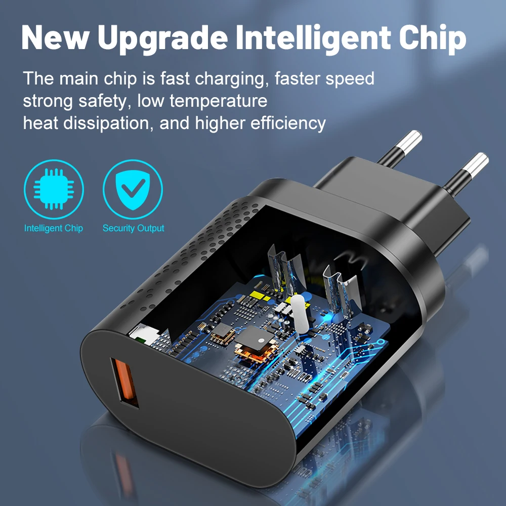 USB Charger 20W Fast Charger Quick Charge 3.0 USB Wall Phone Charge Adapter For Samsung Xiaomi Tablets Cellphone Adapter
