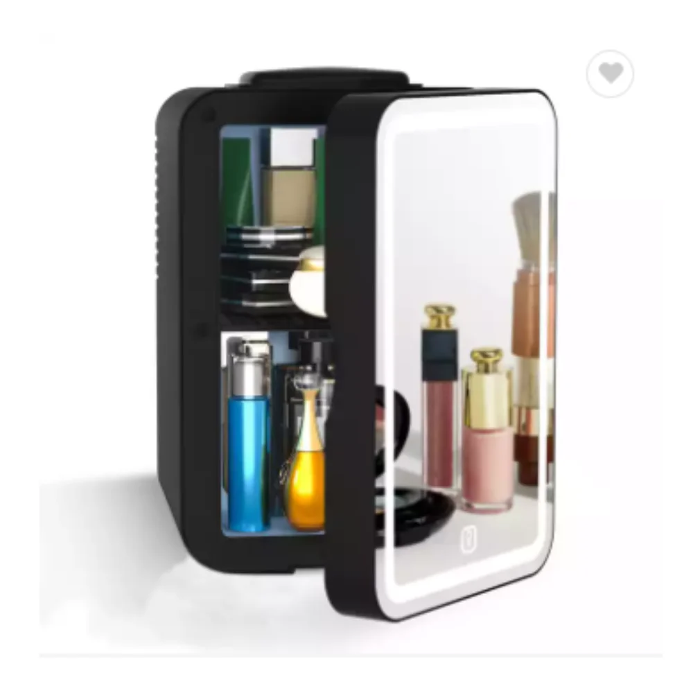 

6L Black Mini Beauty Fridge Compact LED Mirror Small Fridge and Refrigerators