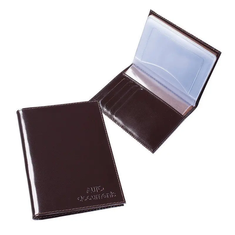 Driver's wallet befler &quotclassic&quot genuine leather embossing 6 plastic pockets Brown bv.20.-1 | Канцтовары для офиса и
