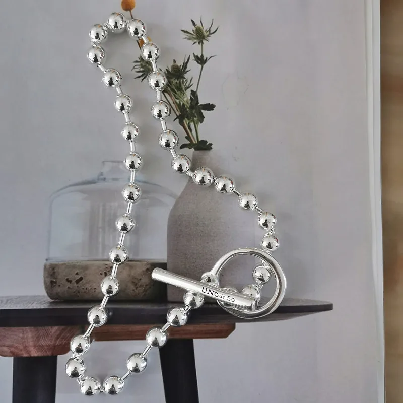 MAY new bead necklace silver buckle fashion belt logo wholesale European fashion gifts