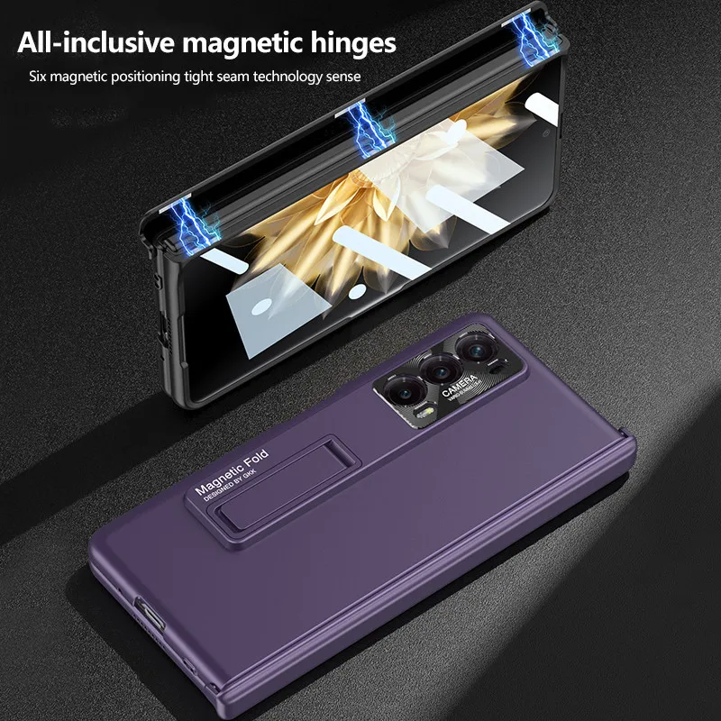 

Ультратонкий полноразмерный чехол для телефона Honor Magic V2 с кожаным шарниром, защитный противоударный чехол