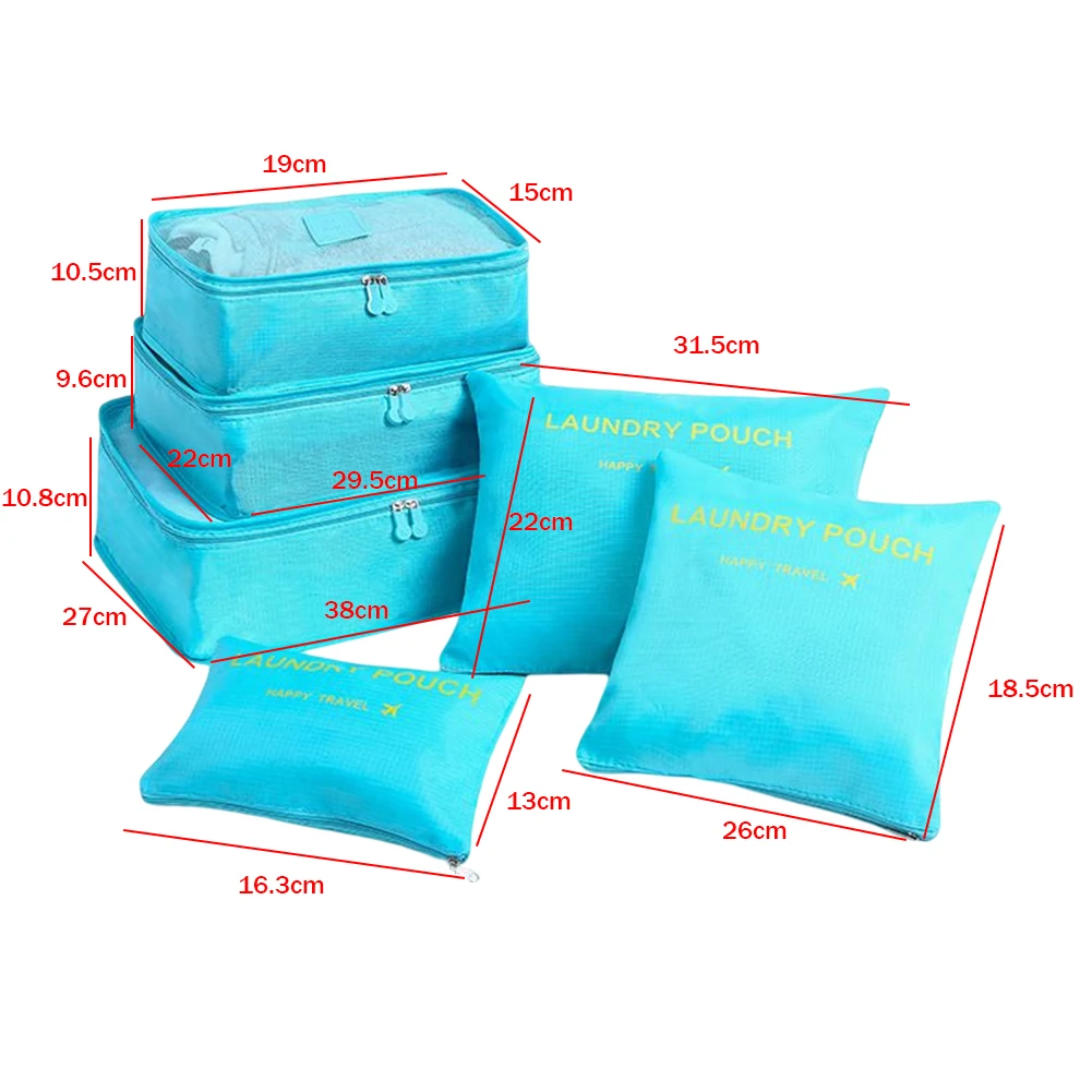 6PCS Waterproof Packing Storage Bags – Space-Saving Travel Organizer Set 1