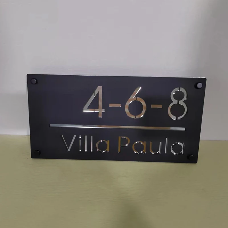 Modern 3D Laser Cut House Sign Address Plaque House Number Outdoor Yard Decor Street Name Door Plates Housewarming Gifts house number signs house numbers number plate door signs