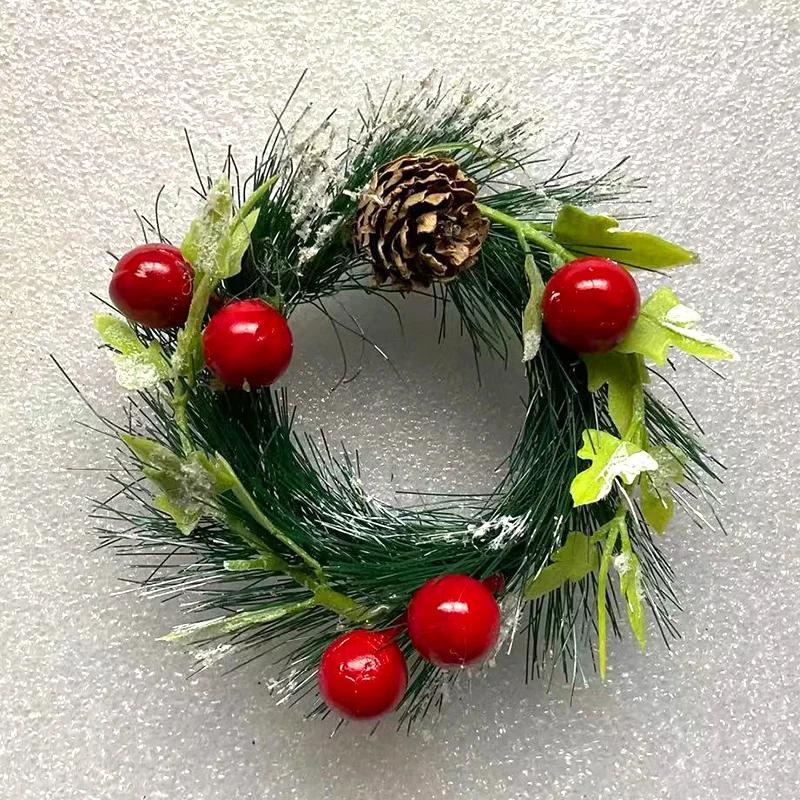 thumbnail image 1 of Artificial Christmas Wreath Xmas Tree Door Hanging Ornaments Merry Christmas Decorations for Home Navidad 2023 Happy New Year, 1 of 5