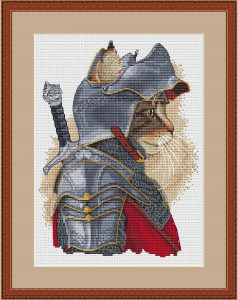 

Набор для вышивки крестиком Cat Knight, набор для рукоделия из ткани, хлопковая нить, ручная вышивка, 14, 16, 18, 22, 25, 28CT, 28-34
