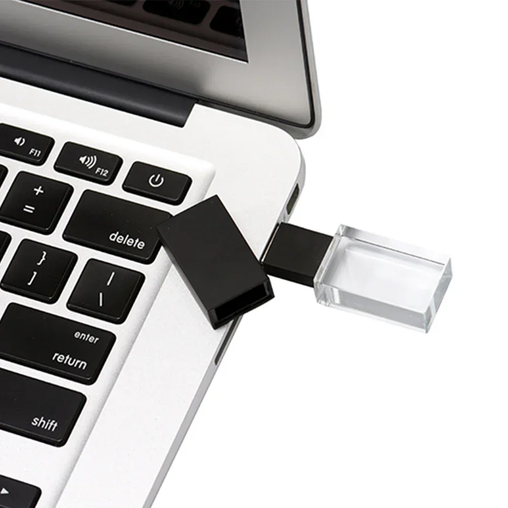 High-velocidade Crystal Usb Flash Drives Logo Pendrive u Disk Iron Box Memory Stick 4gb 128gb 64gb 32gb 4gb 10 Pcs por Lote - Imagem 6