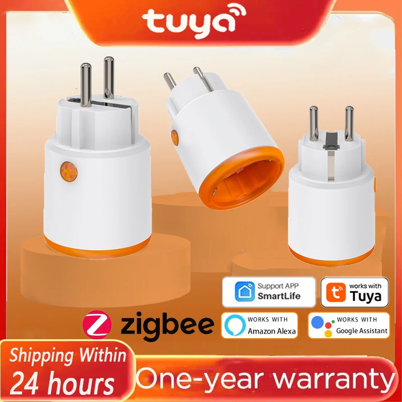 Smart Zigbee EU Plug with Power Monitoring, Timer, and Child Lock - Voice Controlled