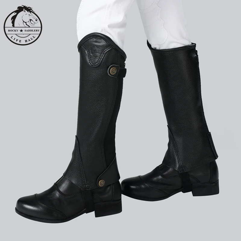 onlyChildren's cowhide Equestrian leg warmers Chappus comfortable and breathable Equestrian Chaps Knight's equipmenthorse riding 4