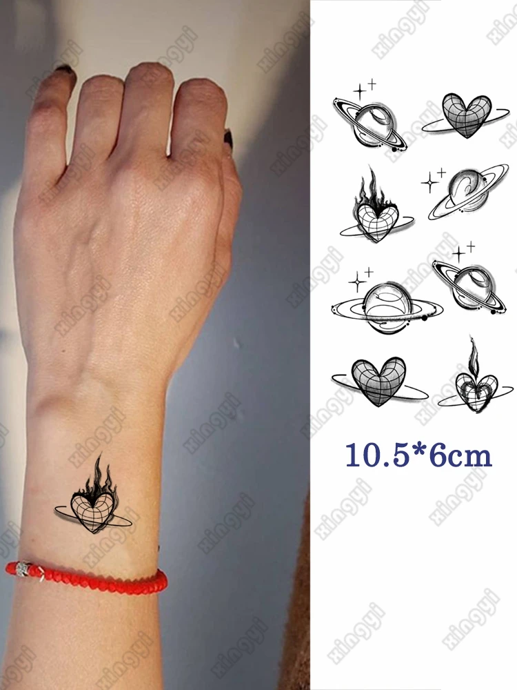 Autoadesivo Del Tatuaggio Temporaneo Impermeabile Dark The Love Heart Flash Tatto Men Rabbit Bird Body Art Festival Falso Tatoo Per Le Donne Kid