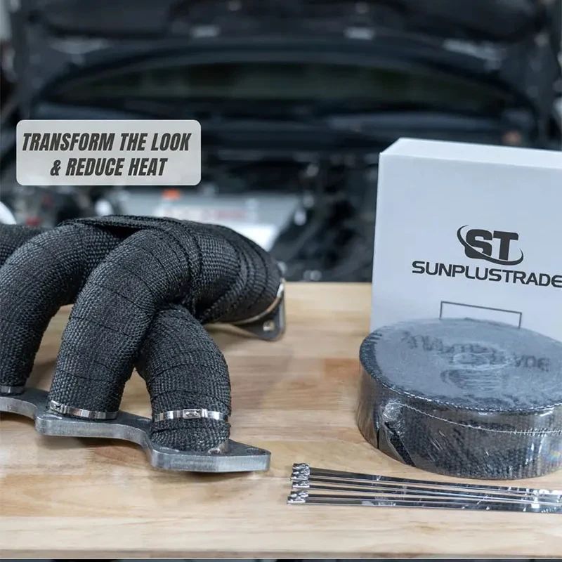 Auto Modifikation von Hochtemperatur Isolierung Motorrad Auspuffrohr Bügeltuch Wärmedämmung Baumwolle Wegerich Tuch – Detail 9
