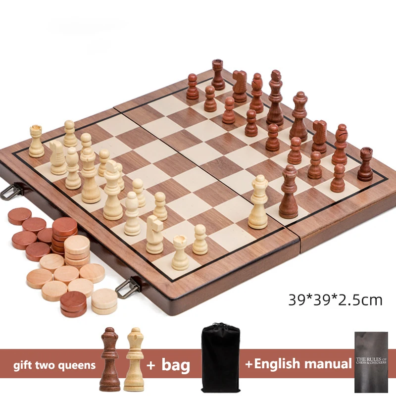 Luxury Leather Chess Set Wooden Chess Pieces Portable Family Board Games  for Children Nordic Table Decorative Chesses Kids Gifts - AliExpress