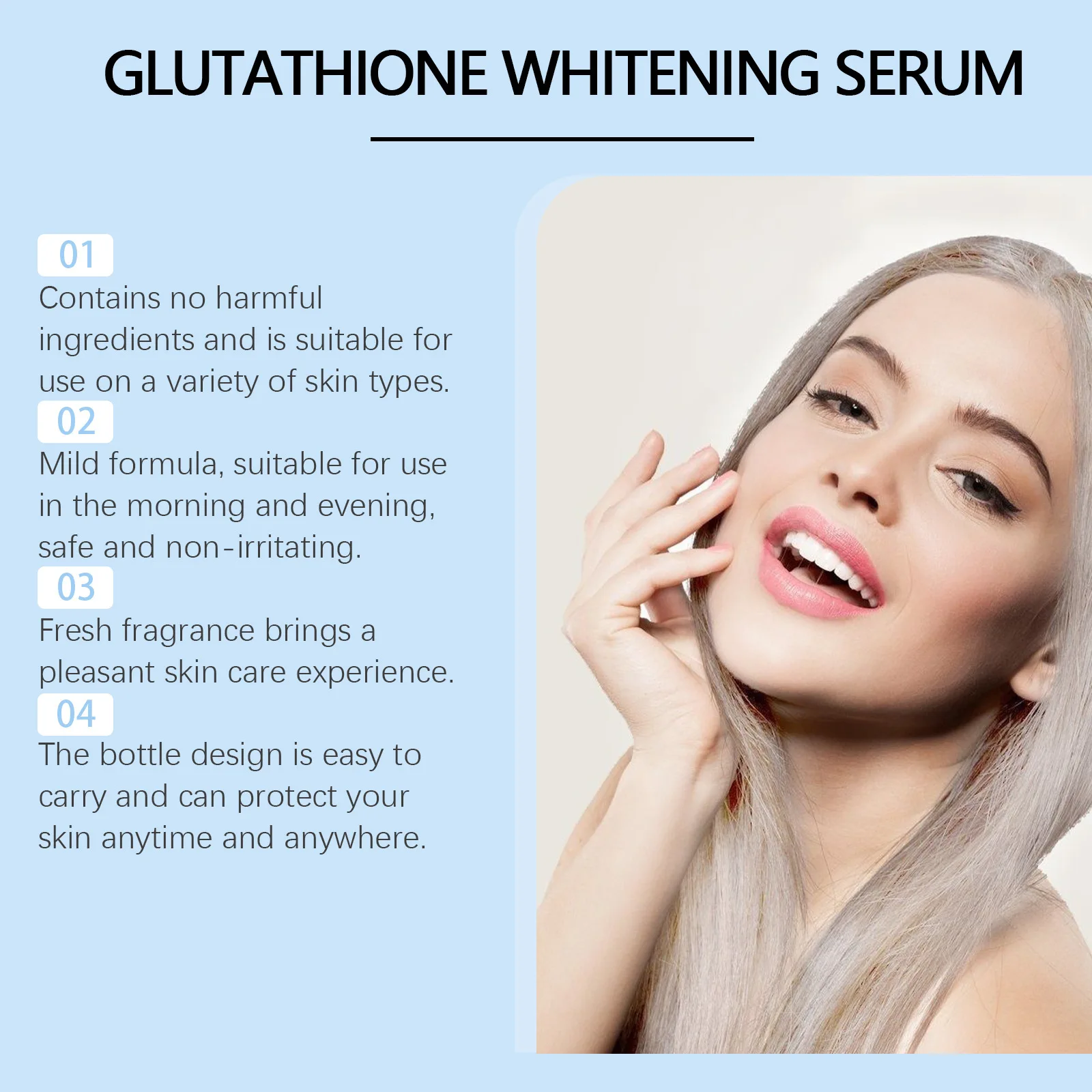 Glutathione Whitening Serum Fade Black Dark Spots Moisturizing Nourishing Reduce Wrinkles Brightening Facial Skin Care Essence 2