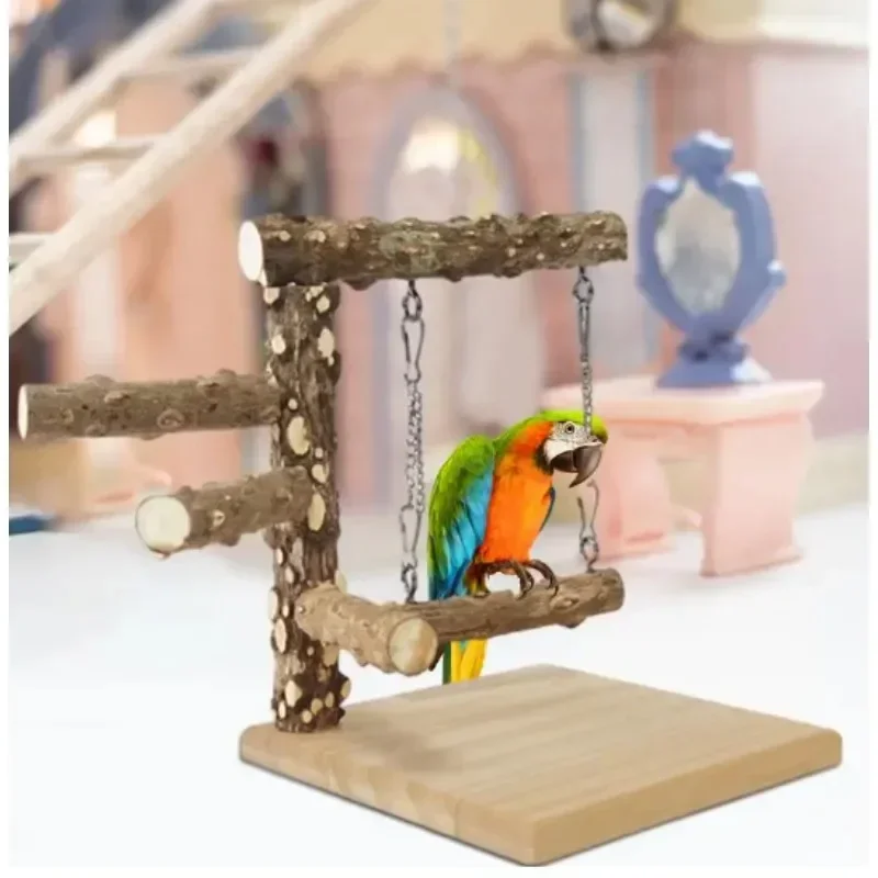 Solid Wood Parrot Stand Training Rack Bird Toy Supplies Training Rack Parrot Stand Pole Interaction Toys parrot toy bird toy