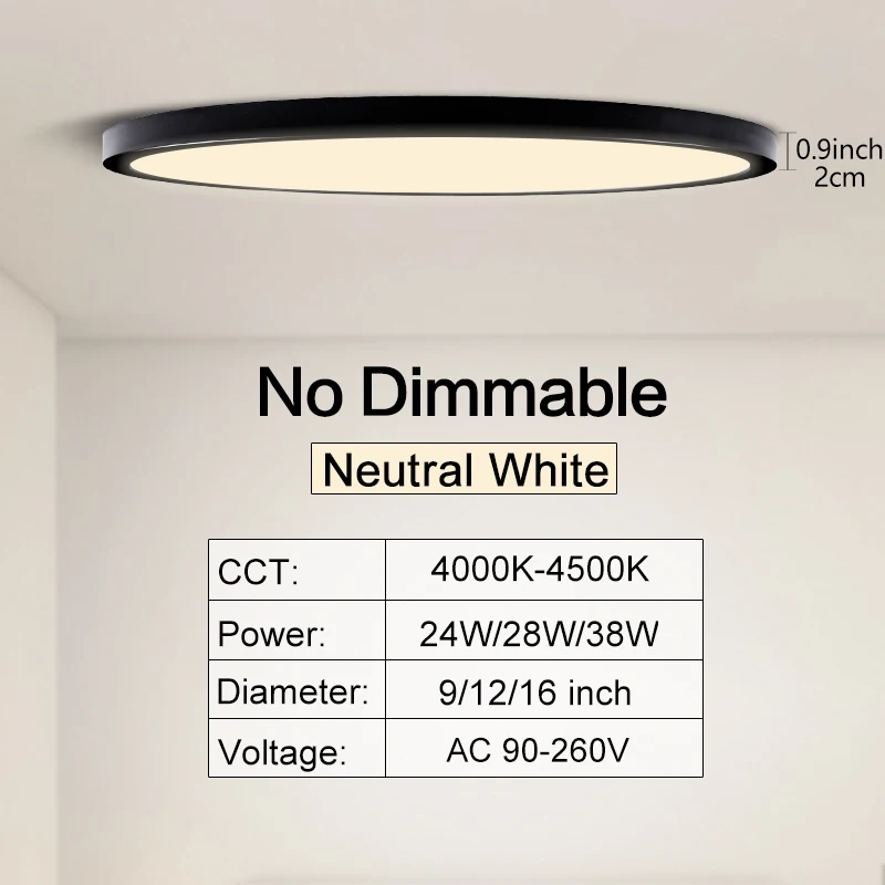 0.9inch Ultra-thin Ceiling lamp Smart APP/Remote Control LED Ceiling lights for Room Dimmable Panel light for Living Room Kichen ceiling lamp Ceiling Lights