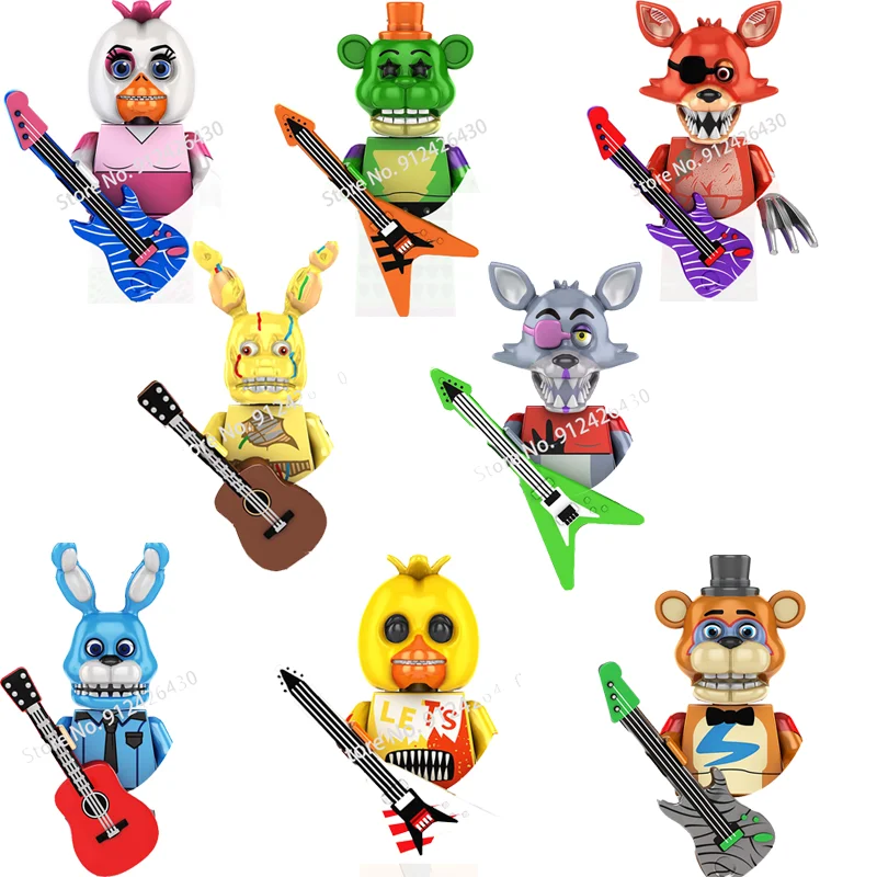 Caixinhas acrílicas decoradas do jogo Five Nights at Freddy's (FNAF):  Freddy, Golden Freddy, Bonnie…