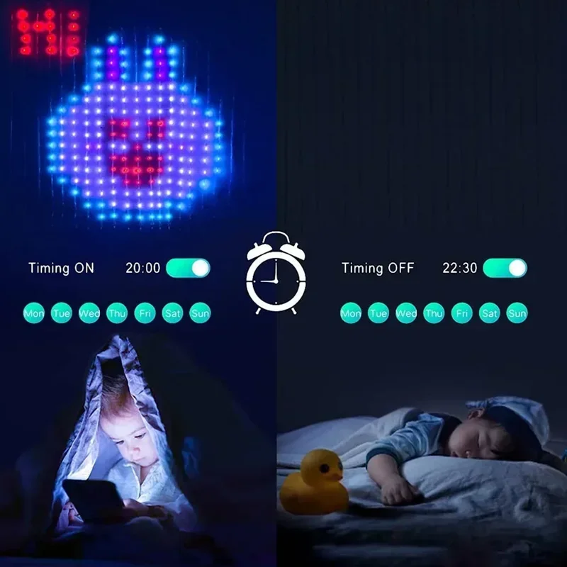 프로그래밍 가능한 스마트 앱 LED 창 커튼 스트링 조명, RGB 스마트 화환 LED 조명, 커튼 룸 조명 장식, 400LED