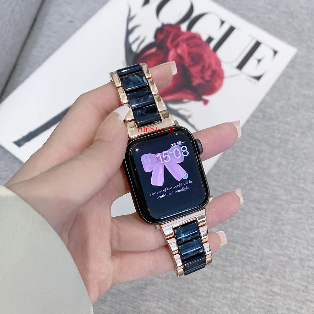 Bicolor Intermetallic Resin Bracelet Watch Strap