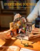 Robotime Magic Study DIY Miniature House Kit with LED and Furniture Wooden Dollhouse Model Building Kit Gift for Children Adults 4