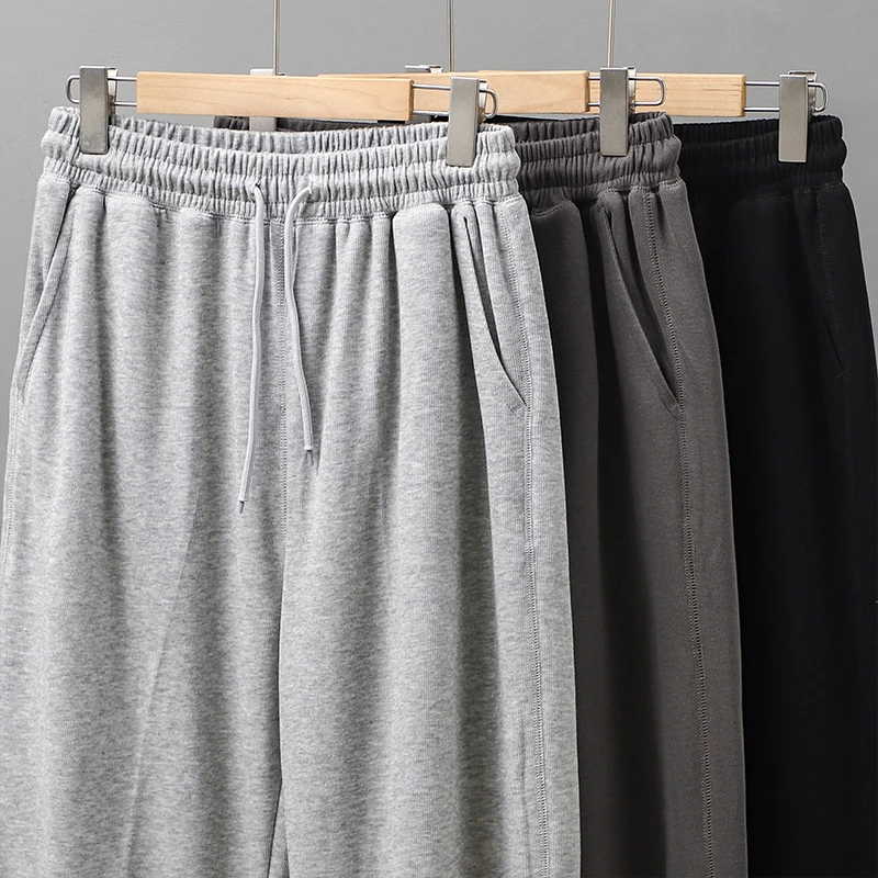 

Men Casual Trousers Spring Autumn Outdoors Trendy Street Elastic Waist Sweat Pants Fashion Loose Straight Men Pants Z287