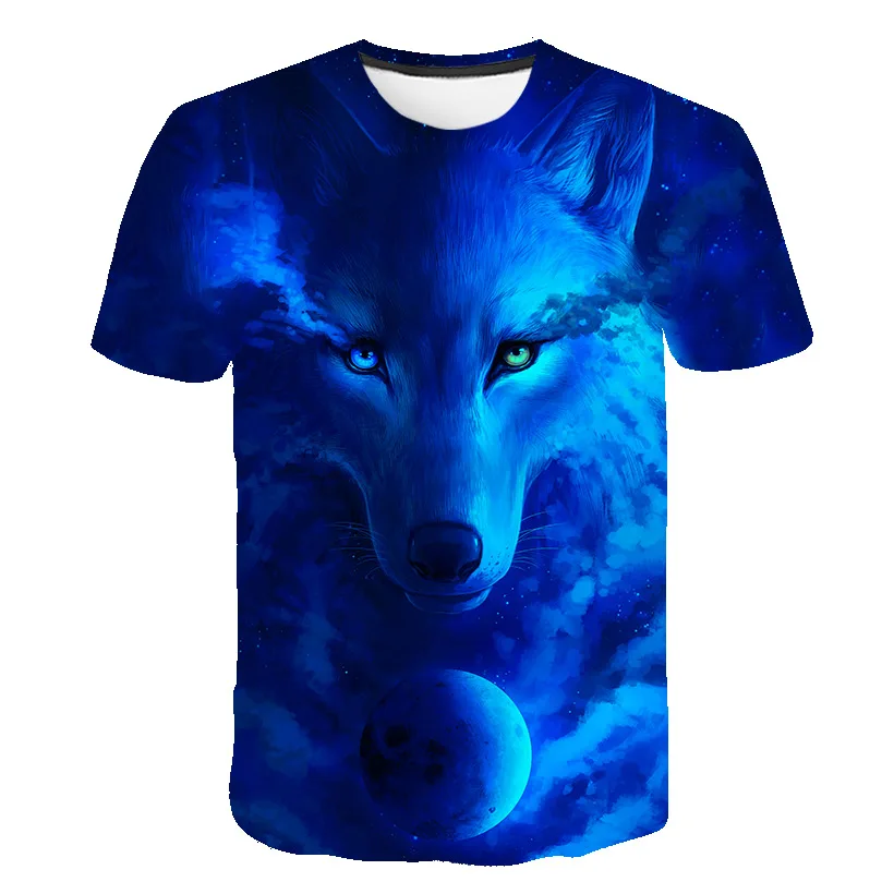 stussy t shirt Cool Cartoon Animal Graphic wolf fashion 3D T Shirt new style Short Sleeve Girls T-Shirt Kids Tshirts Funny Tees Children tops cute T-Shirts