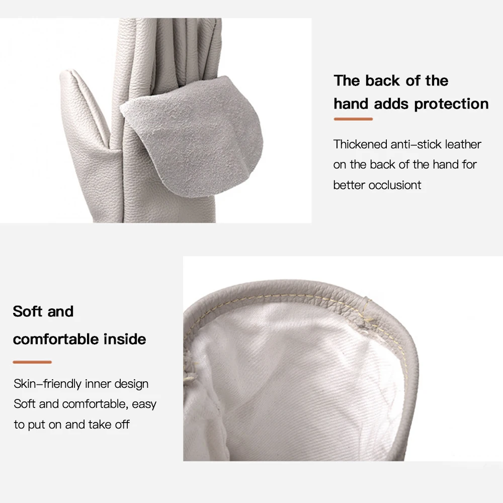 Anti-bite Safety Bite Gloves For Catch Dog Cat Reptile Animal Ultra Long Leather White Pets Grasping Biting Protective Glove