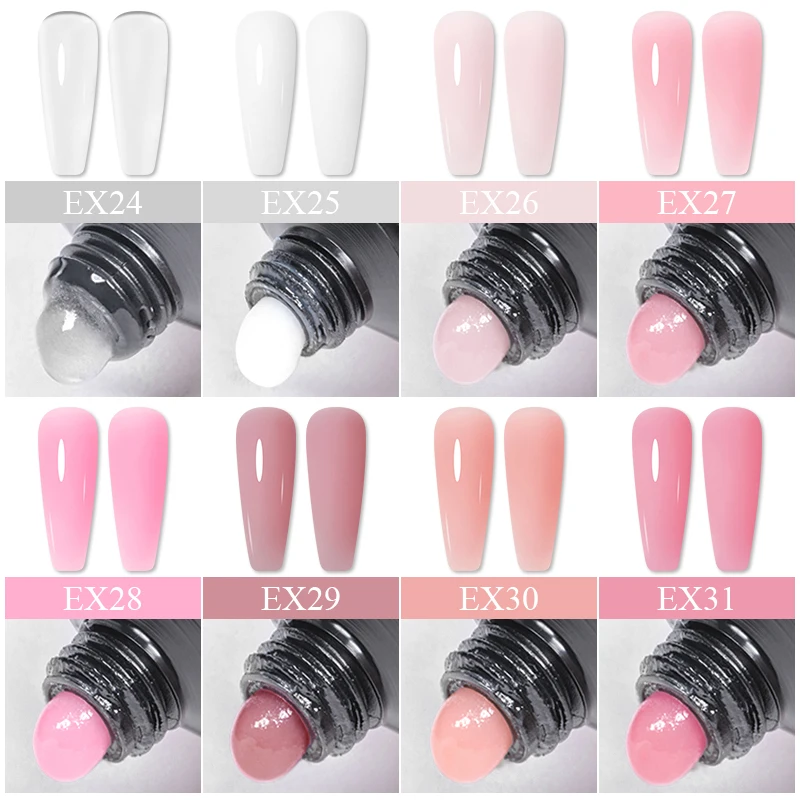 30ml 네이키드 젤리 익스텐션 젤 네일 빌드 폴리 아크릴 네일 젤 UV LED 폴리쉬 젤 손톱 연장용 퀵 익스텐션 매니큐어 글루