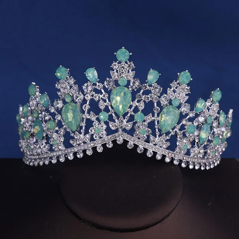 Barocke Kristall Tiaras und Krone Strass Prom Diadem Stirnband Braut Hochzeit Haarschmuck Schmuck Krone Tiara für Frauen – Detail 8