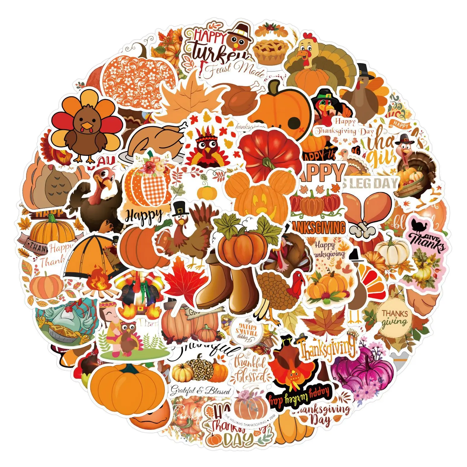 10/30/50/110pcs Thanksgiving Ostern Aufkleber für Snowboard Laptop Gepäck Auto Kühlschrank DIY Styling Vinyl Aufkleber