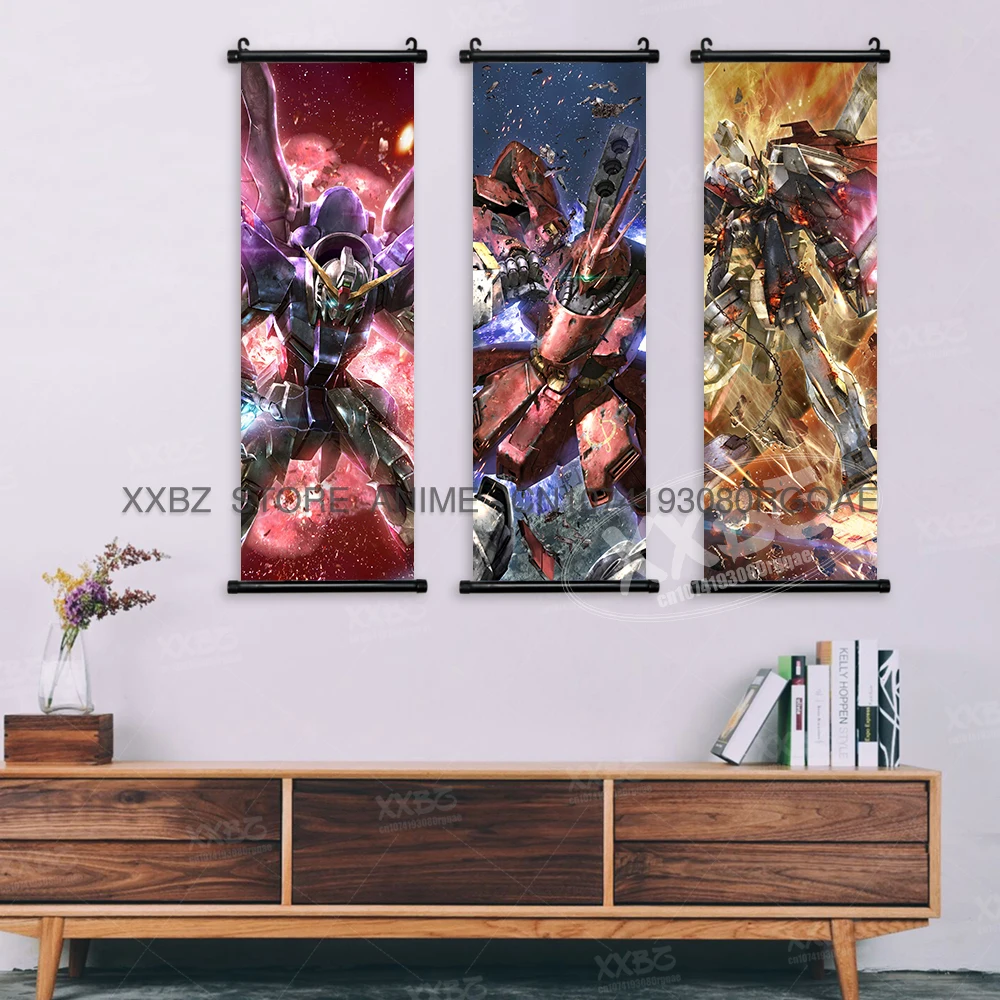 Anime Gundam Scrolls Wall Art - Mobile Suit Freedom & Destiny Hanging Decor Poster