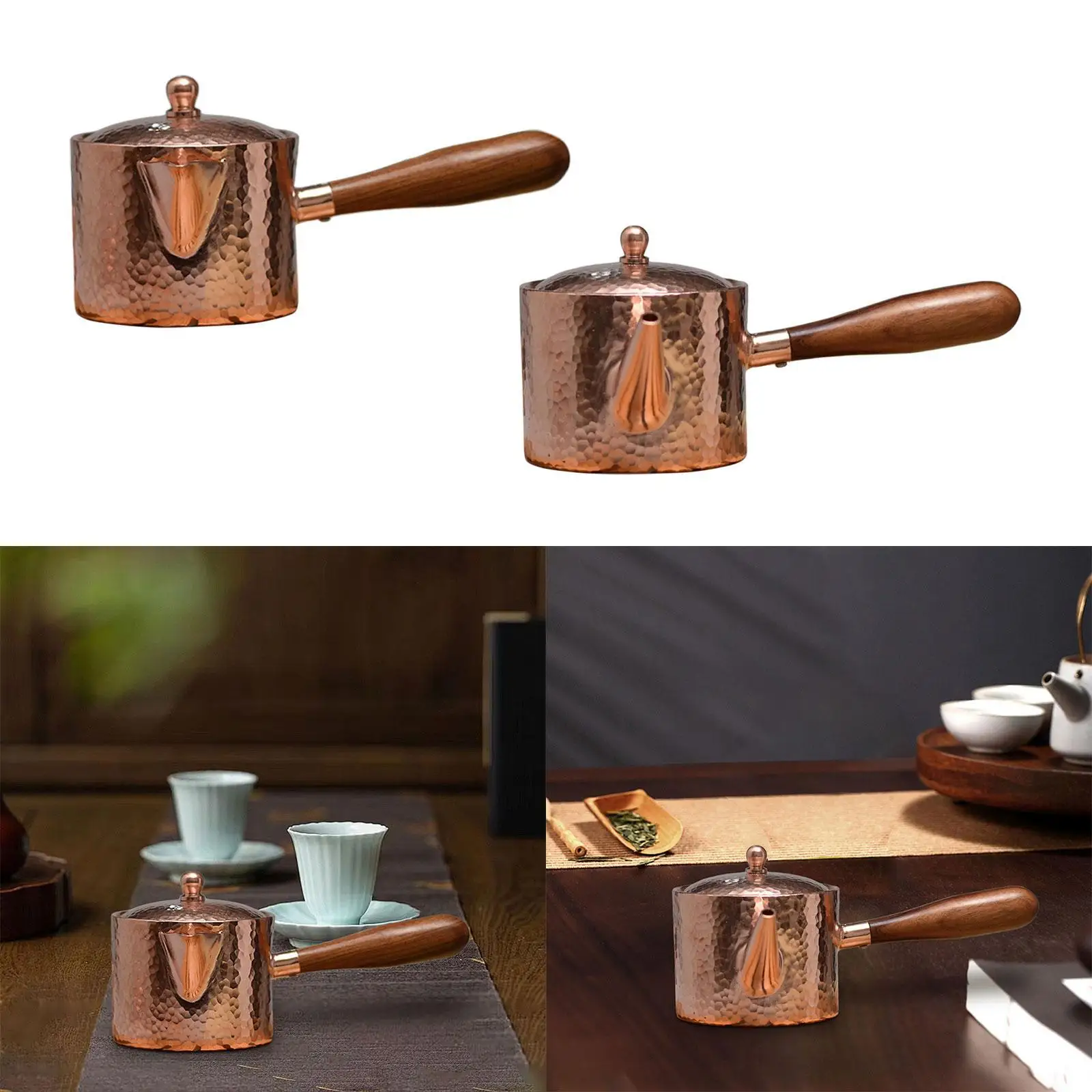 Copper Kettle 400ml Thickened Tea Kettle Milk Jug Tea Maker with Filter Teaware for Picnic Camping Tea House Restaurant Hotel Copper Kettle 400ml Thickened Tea Kettle Milk Jug Tea Maker with Filter Teaware for Picnic Camping Tea House Restaurant Hotel