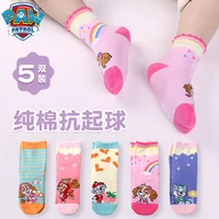 10PCS=5Pairs Hot Sale Genuine Paw Patrol Children Socks Girls Cartoon Skye Everest Spring Autumn Cotton Socks Girls Baby Socks 1