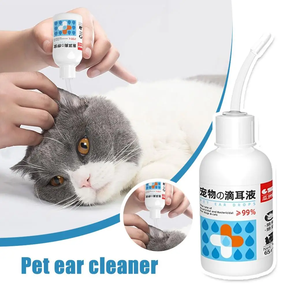 Pet ear medicine Pet ear wipes Pet Ear Cleaner Removes Ear Mites Fungus Dirt And Wax Relieves Redness And Pain With Flexible Applicator For Cats Dogs