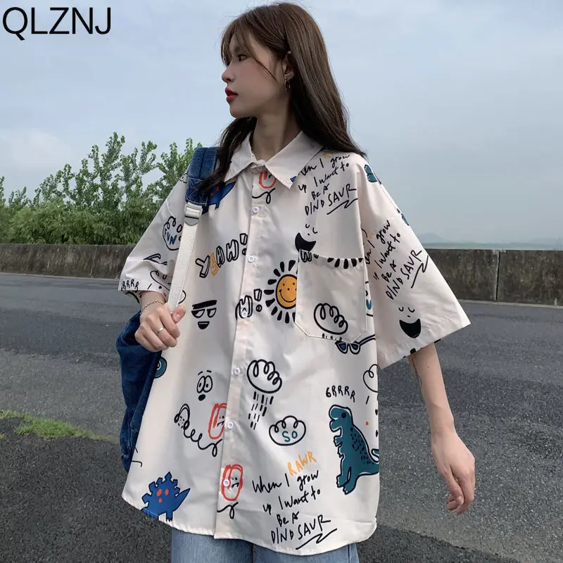 

Elegant Blouses Button Up Women Shirts Summer Thin Relaxed Hawaiian Shirt Holiday Short Sleeves Casual Office Vintage Shirt Tops