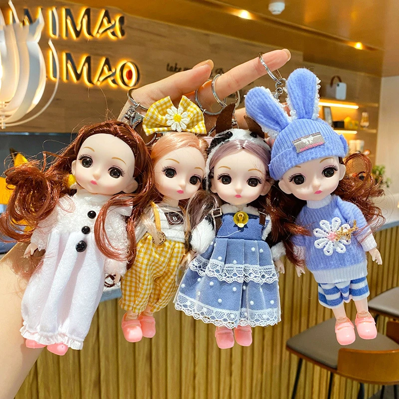 

Cartoon Cute Lolita JK Skirt Girl Doll Keychain Female Creative Kid Baby Toy Delicate Dress Up Princess Keyring Bag Pendant Gift
