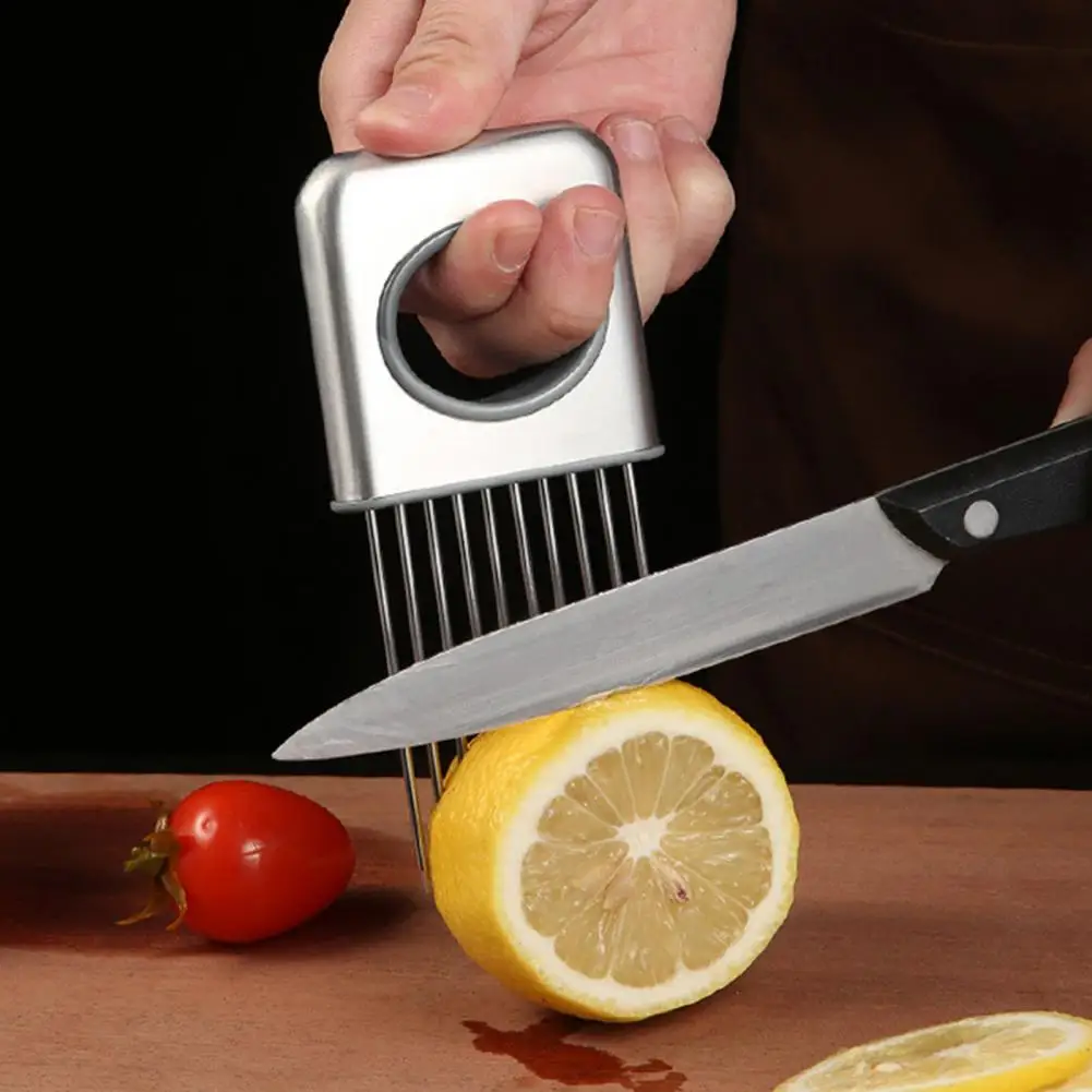 Onion Slicers Holder Vegetable Tomato Shredders Stainless Steel Beef Tenderer Vegetable Slicing Tool Kitchen Gadget