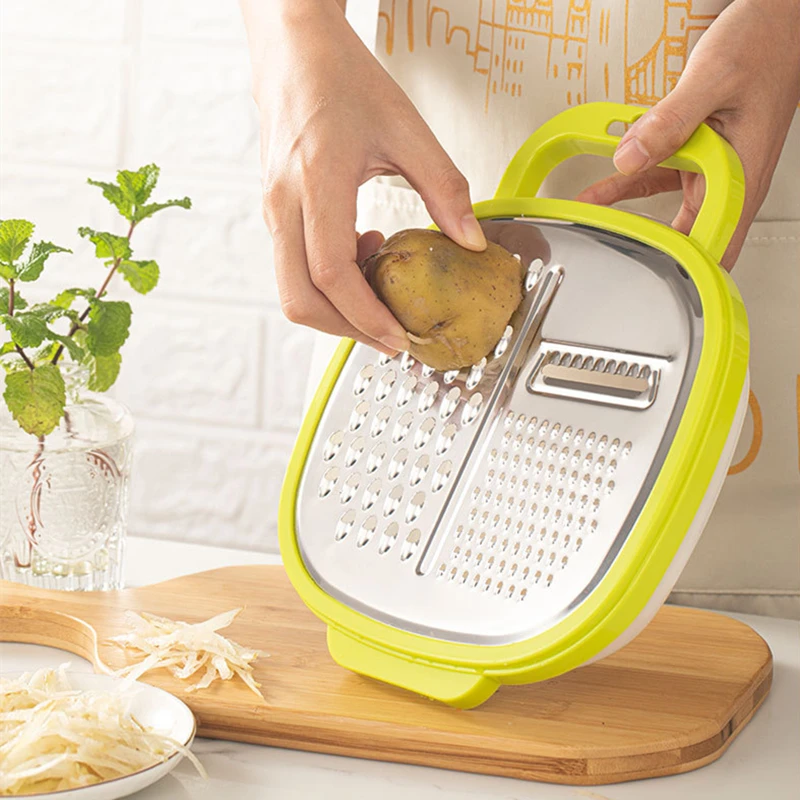 3-in-1 Plastic Manual Vegetable Chopper Slicer Cheese Carrot Shredder  Potato Grater French Fry Cutter Kitchen Fruit Accessories