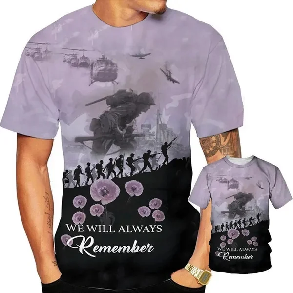 Novità Unisex 3D Stampato Moda Anzac Australia E Nuova Zelanda Maori Manaia Poppy Felce Per Non Dimenticare T-Shirt Uomo Donna