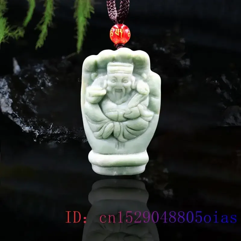 

Jade God of wealth Pendant Necklace Fashion Women Gifts Charm Natural Amulet Chinese Jewelry Carved Accessories