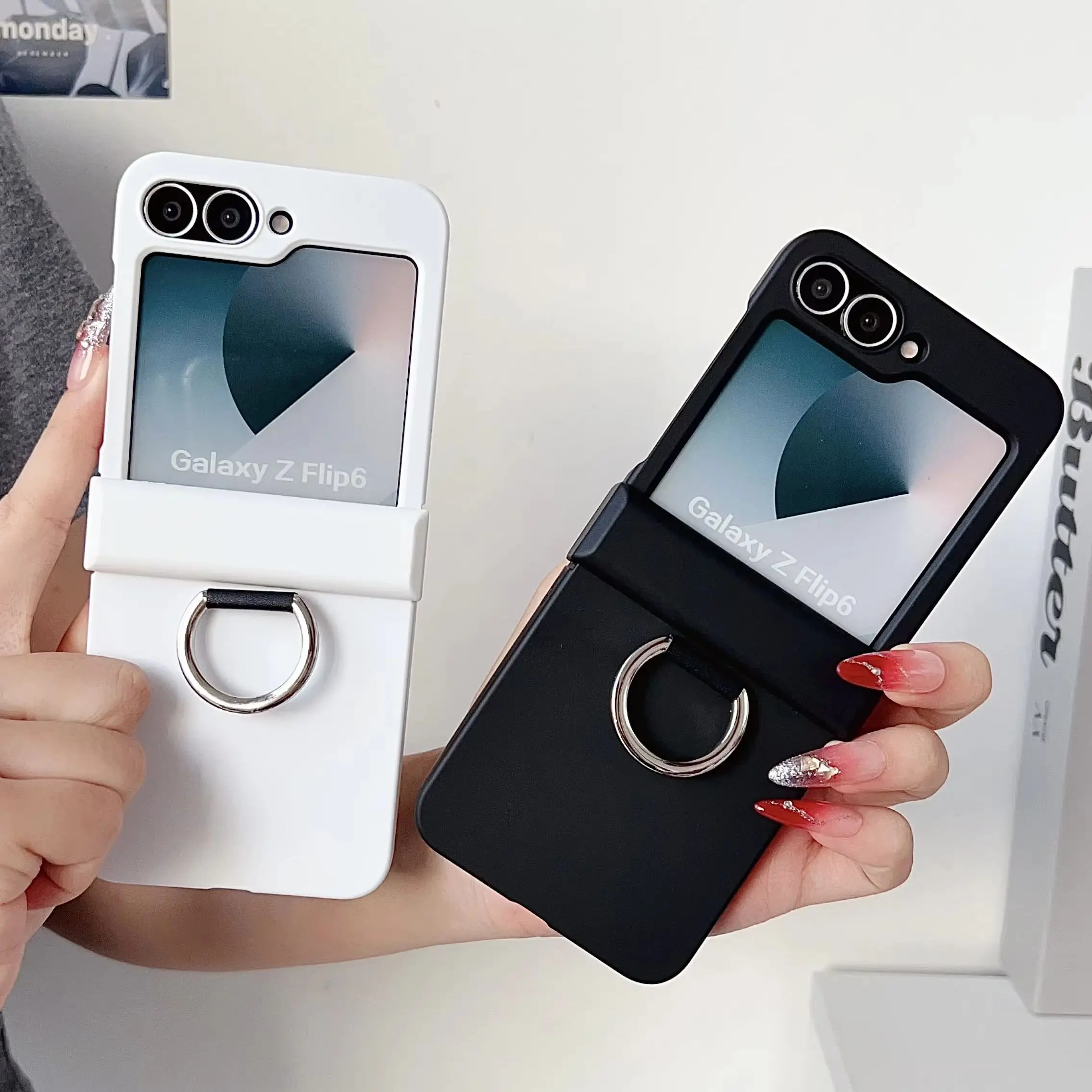 Colorful Matte Shockproof Case with Grip Ring and Finger Buckle