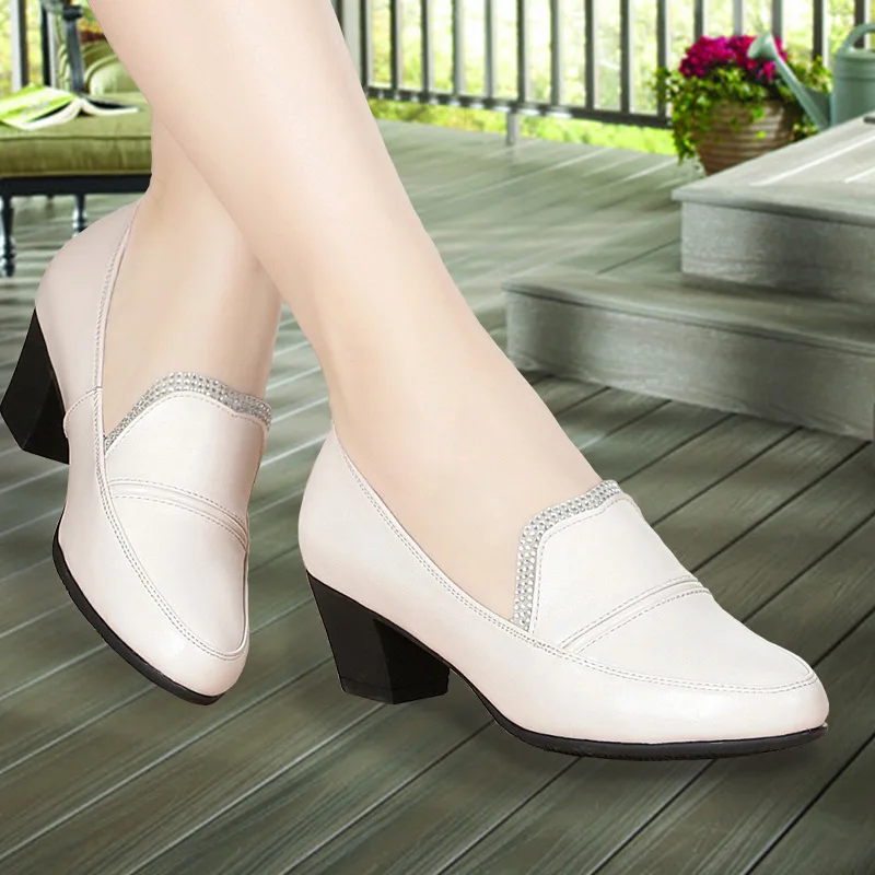 AIYUQI Genuine Leather Woman Shoes 2024 Spring Fashon Shoes Soft Office Shoes Sapato Feminino Casual Sapatos Square Heel Fashion