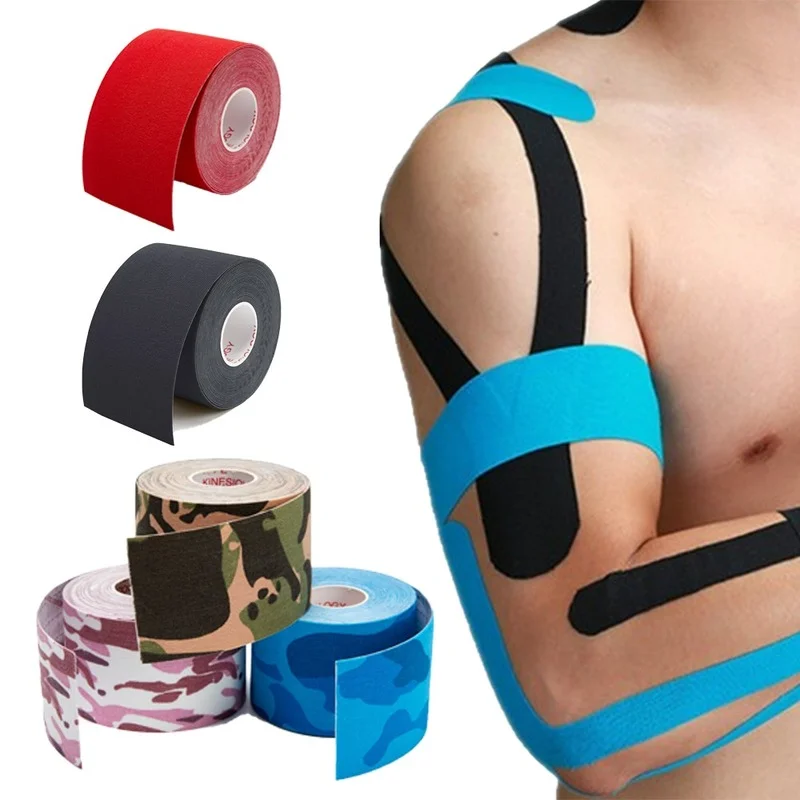 Kinesio-Bandes de kinésiologie autobloquantes, types de bandages  auto-adhésifs, croix élastique, rinçage, muscle sportif - AliExpress
