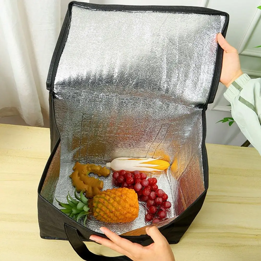 Large Capacity Insulated Grocery Bags Keep Food Hot & Cold For Hours Lightweight Hot Cold Takeout Food Delivery Bag 6