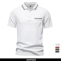 2025 Men's Polos Solid Color Classic Polo Shirt Men Short Sleeve Top Quality Casual Business Social Polo Men With Pocket 1