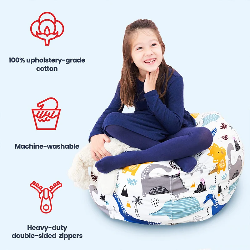 Printed Children's Plush Toy Storage Beanbag Set Comfortable Lazy