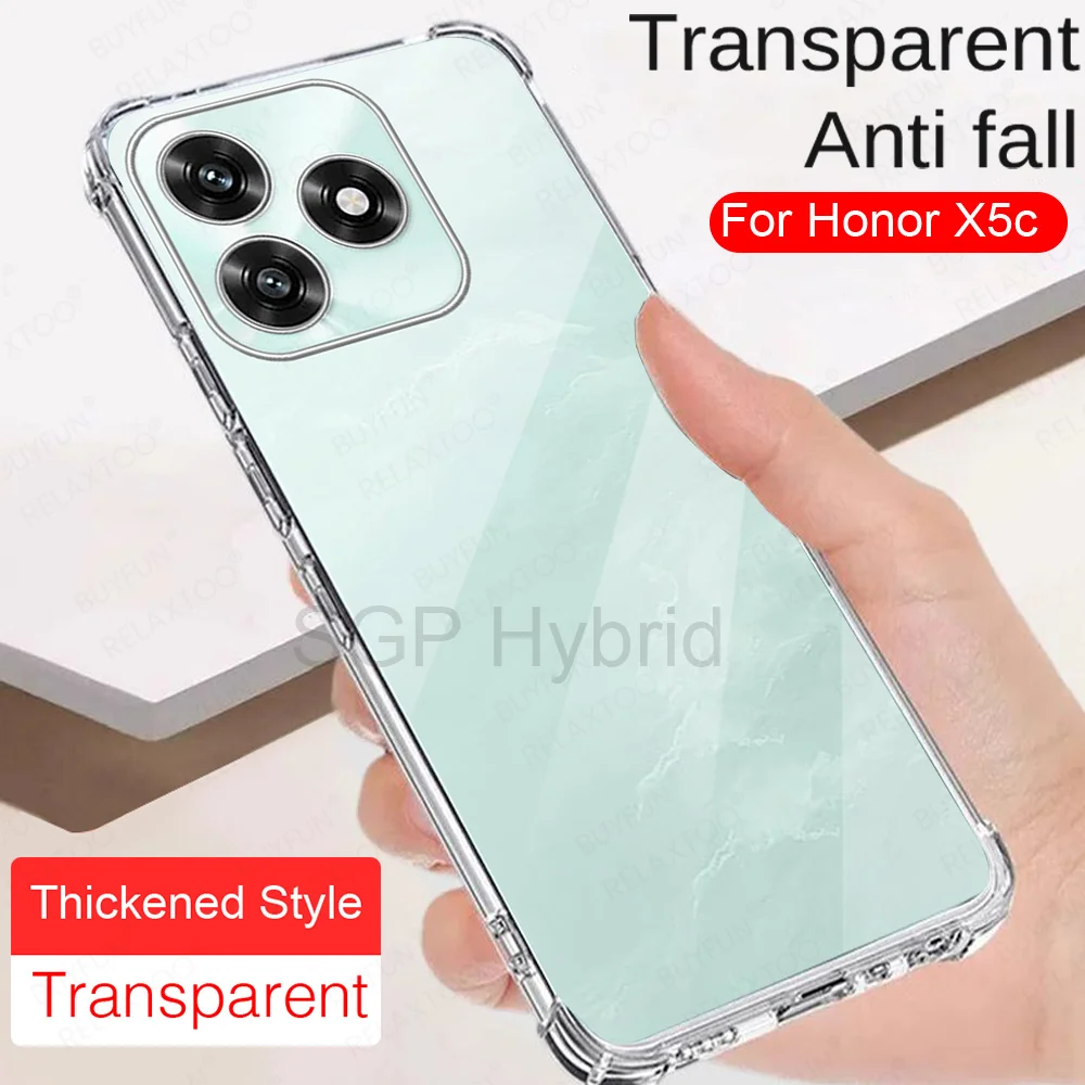 Shockproof Transparent Clear Silicone Case - Soft TPU Back Cover Bumper
