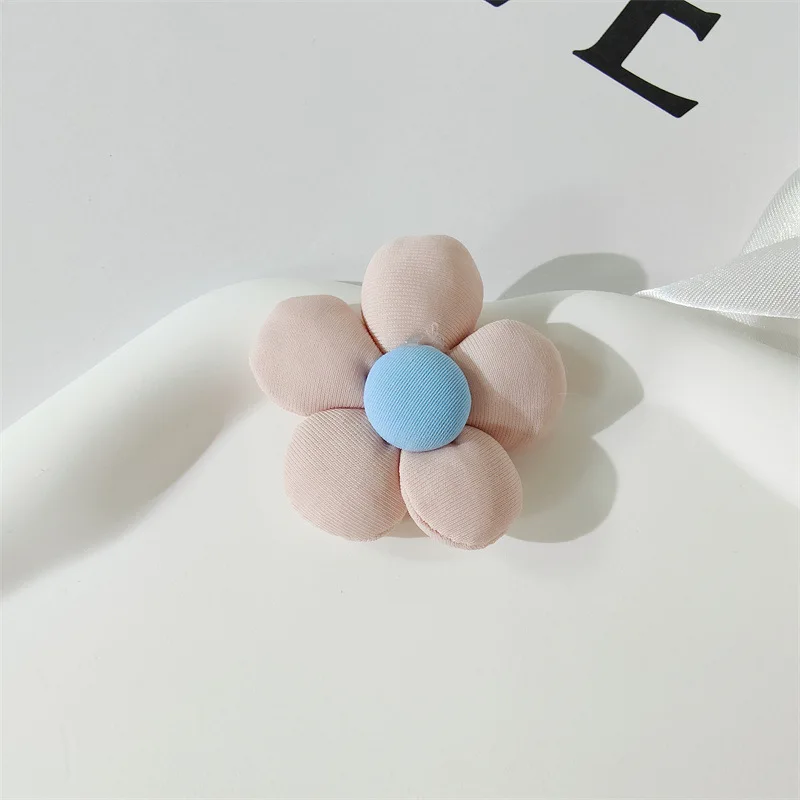5PCS New small fresh elastic fabric flower accessories DIY five-petal flower hairpin clothing bag shoes and hats decorative mate