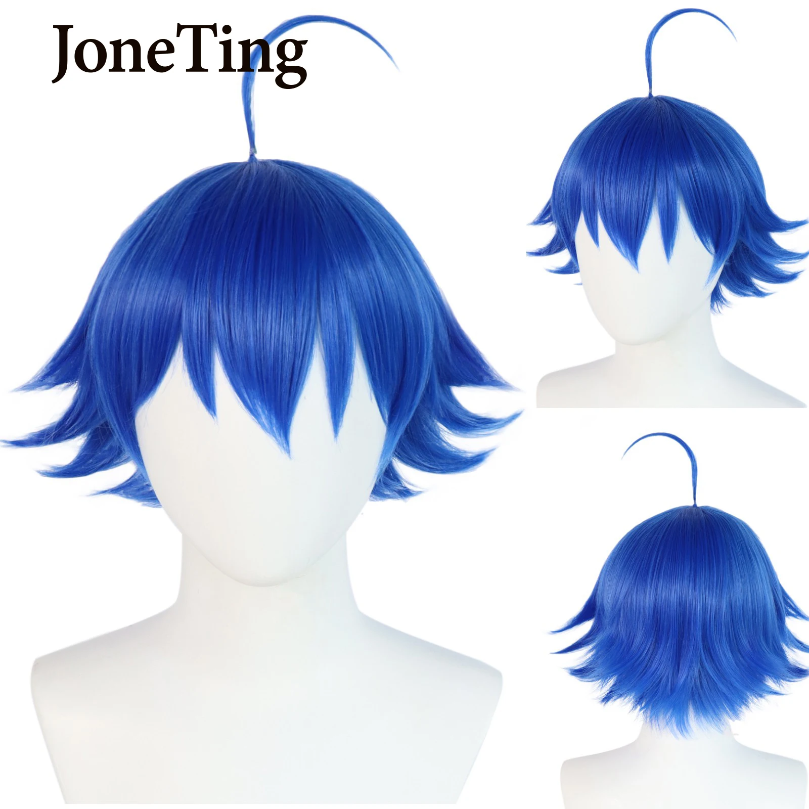 JONETING Synthetic Iruma-kun Iruma Suzuki Cosplay Wig Anime Welcome to Demon School! Iruma-kun Costume Blue Short Straight Wig welcome