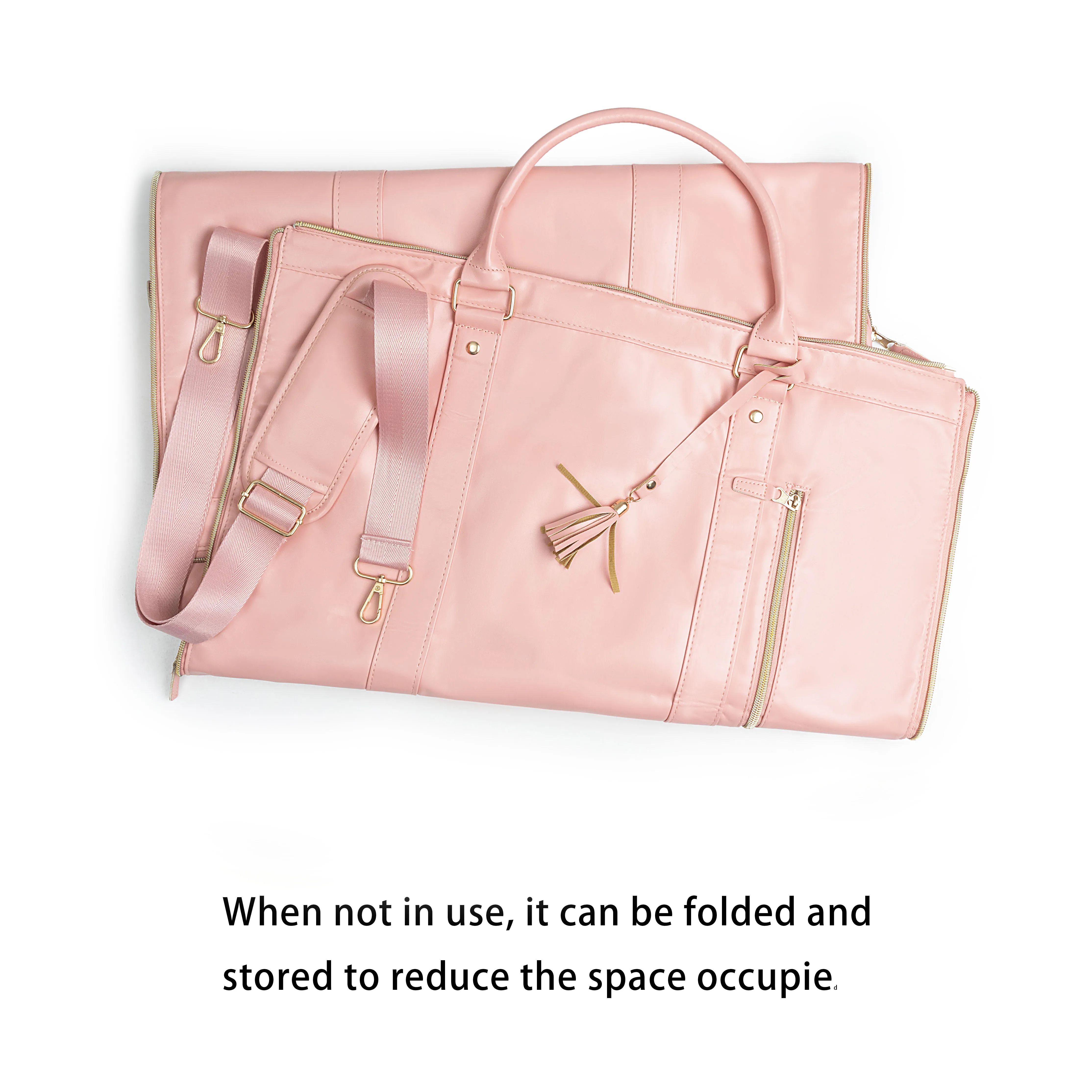 New Design Leather 2 in 1 Convertible Folding Shoes Compartment Luggage Duffle Garment Duffel Bag 6